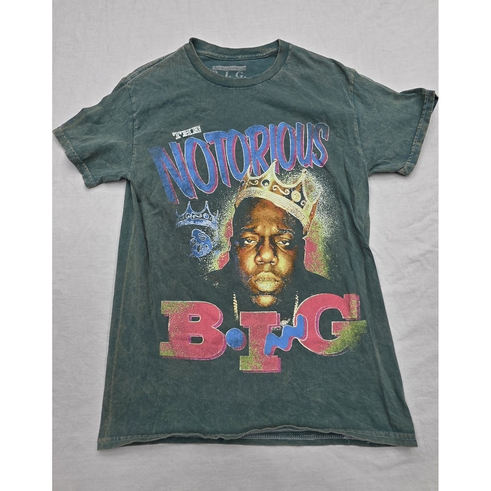 The Notorious BIG 100% Cotton‎ Green Graphic T-shirt Size Small